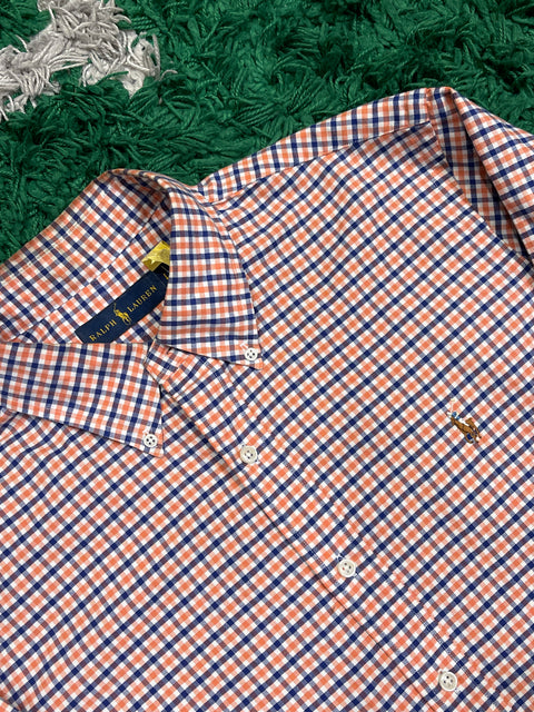 Polo Ralph Lauren Shirt Orange/Blue Checked Button Down