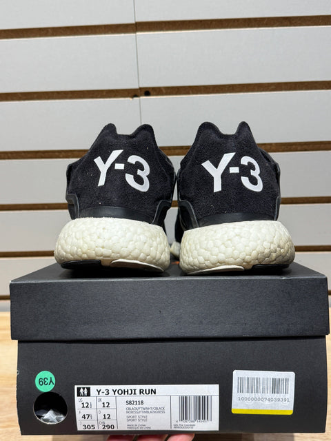Y3 Run Boost Black White Sz 12.5