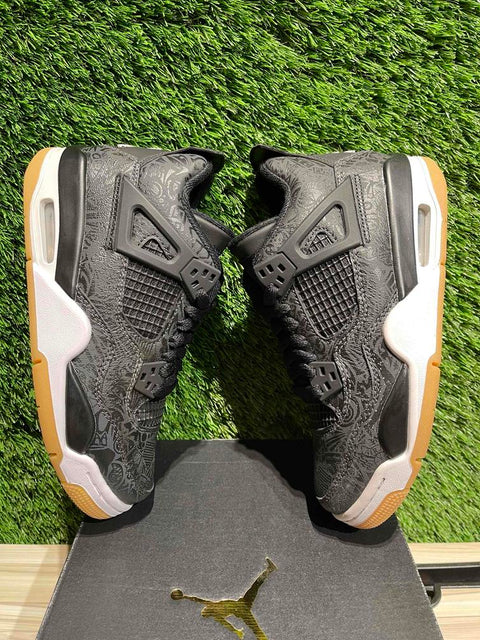 Jordan 4 Retro Laser Black Gum (GS) Sz 4Y