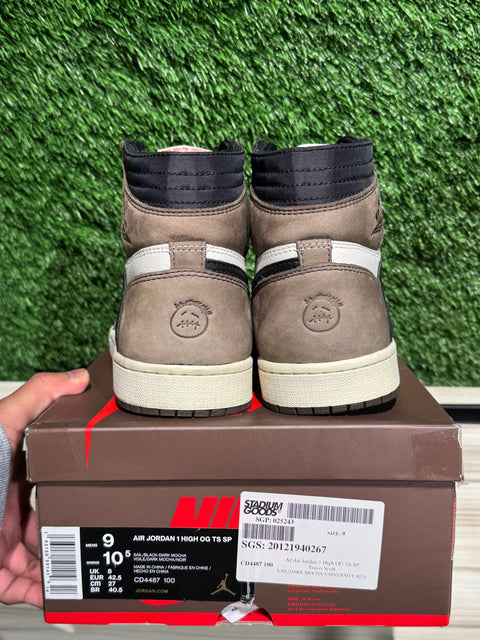 Jordan 1 Retro High OG SP Travis Scott Mocha Sz 9M