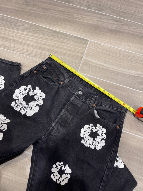 Denim Tears x Levi's Cotton Wreath 501 Black Jeans 34x34