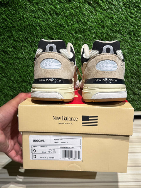 New Balance 993 MiUSA Teddy Santis Sea Salt Black Sz 9
