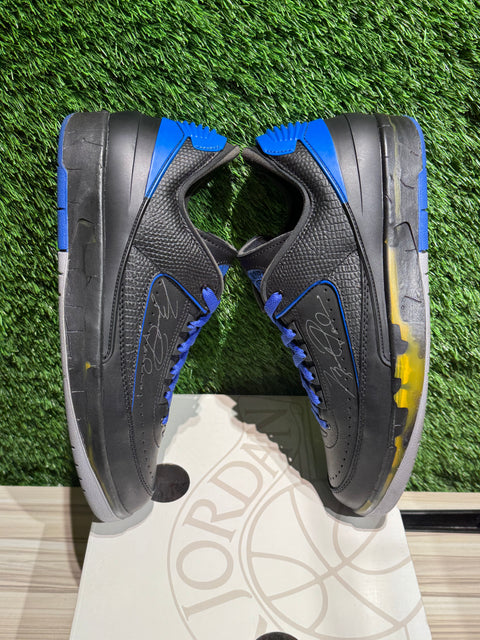 Jordan 2 Retro Low SP Off-White Black Blue Sz 10