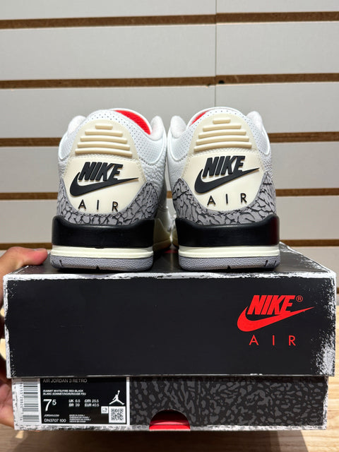 Jordan 3 Retro White Cement Reimagined Sz 7.5