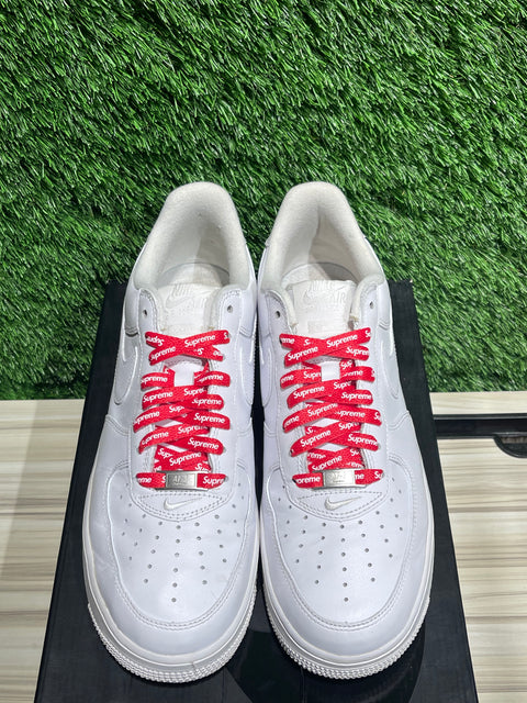 Nike Air Force 1 Low Supreme White Sz 9
