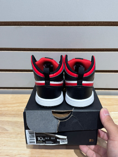 Jordan 1 Mid Black Fire Red (TD)