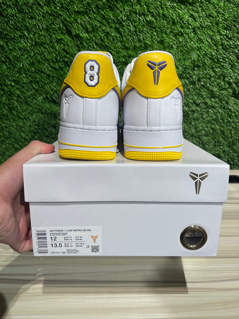 Nike Air Force 1 Low Retro QS Kobe Bryant Lakers Home Sz 12