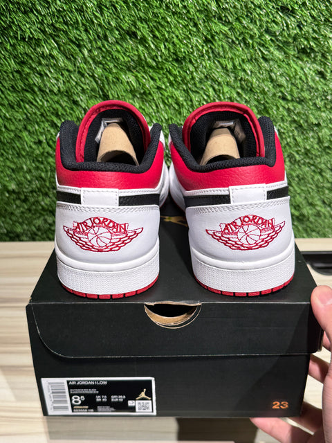 Jordan 1 Low White University Red Black Sz 8.5