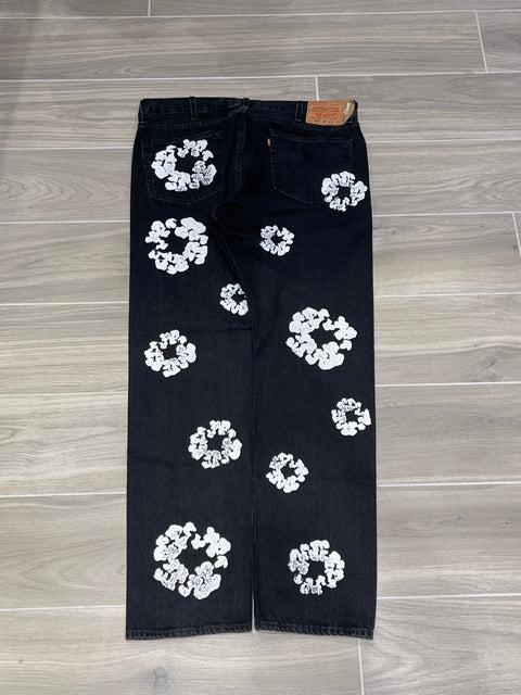 Denim Tears x Levi's Cotton Wreath 501 Black Jeans 38x34