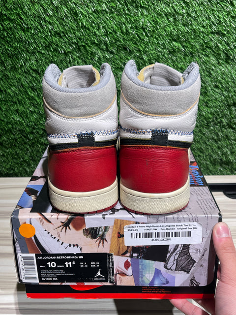 Jordan 1 Retro High Union Los Angeles Black Toe Sz 10