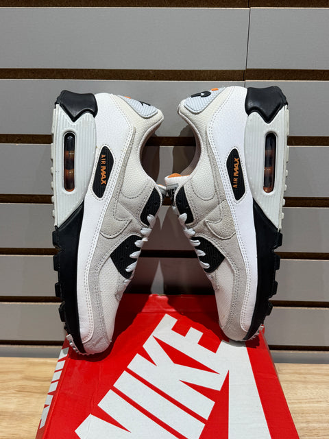 Nike Air Max 90 White Black Hot Curry Sz 10