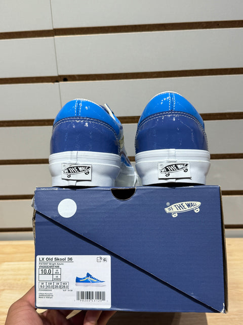 Vans LX Old Skool 36 Patent Leather Bright Azure Sz 10