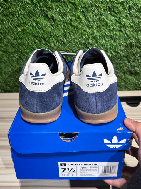 adidas Gazelle Indoor Night Indigo Off White Gold Metallic Sz 7.5M