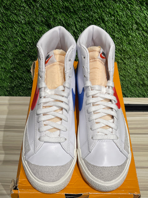 Nike Blazer Mid 77 Vintage Mismatched Swoosh Blue Red Sz 9.5M