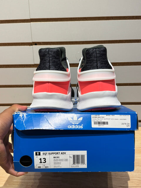 adidas EQT Support ADV Primeknit Core Black Turbo White Sz 13