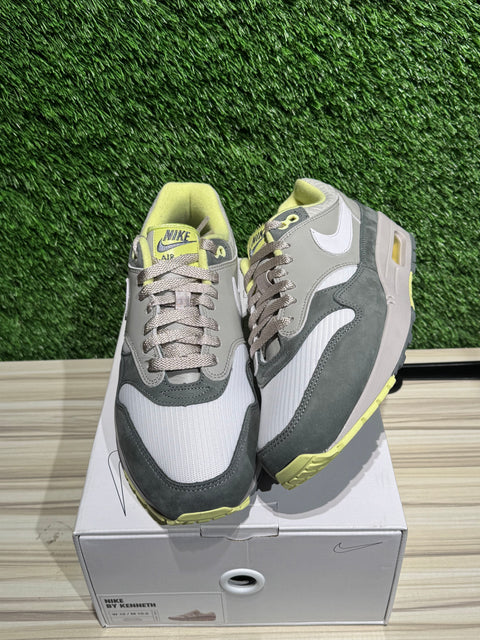 Dark Grey Suede Lime Green Nike Air Max 1 By You Sz 10.5M