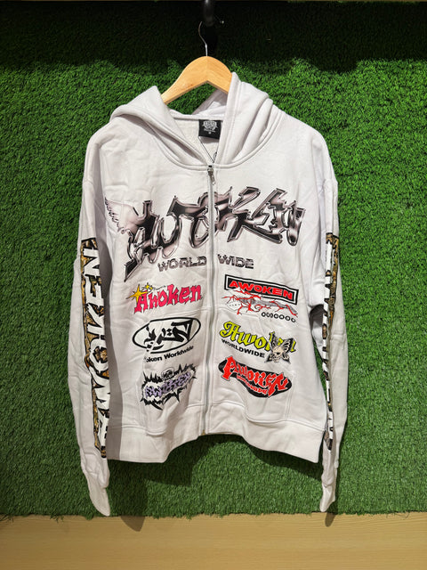 Awoken Dreams World Wide White Zip Up