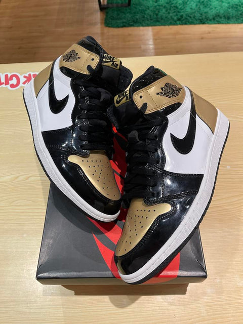 Jordan 1 Retro High NRG Patent Gold Toe Sz 11