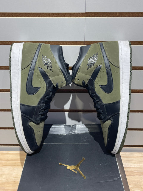 Jordan 1 Mid Olive Canvas Sz 12