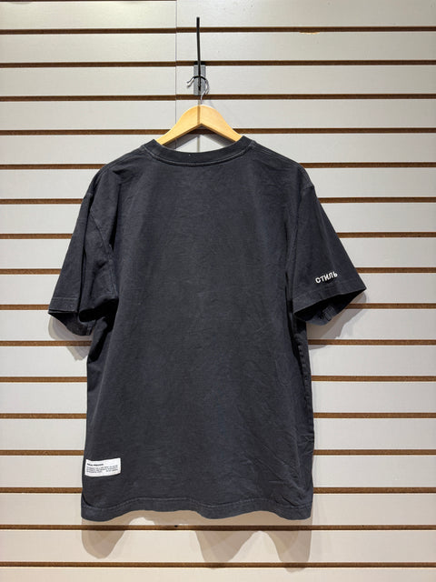 Heron Preston Crane Print Logo T-shirt Black Sz L