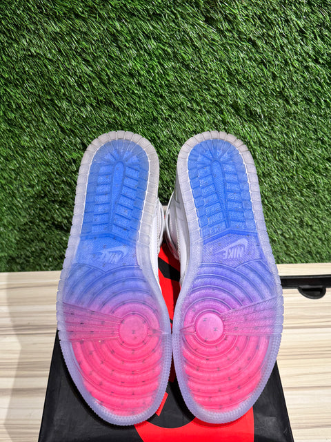 Jordan 1 Retro High Zoom White Racer Blue Sz 9.5