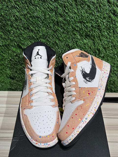 Jordan 1 Mid SE Brushstroke Sz 10