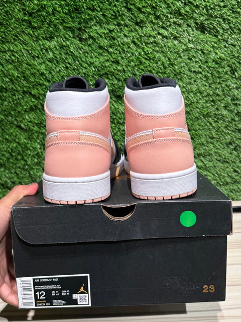 Jordan 1 Mid Arctic Orange Black Toe Sz 12M