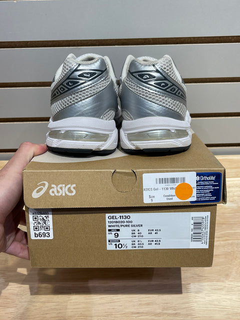 ASICS Gel-1130 White Pure Silver Sz 9M