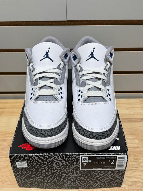 Jordan 3 Retro Midnight Navy (GS) Sz 7Y