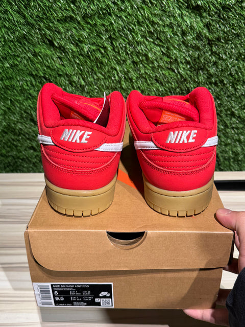 Nike SB Dunk Low University Red Gum Sz 8M