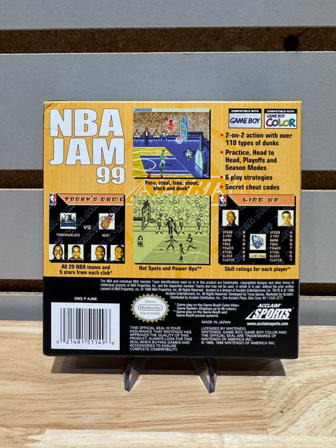 Vintage NBA Jam 99 (Nintendo Game Boy Color, 1999)