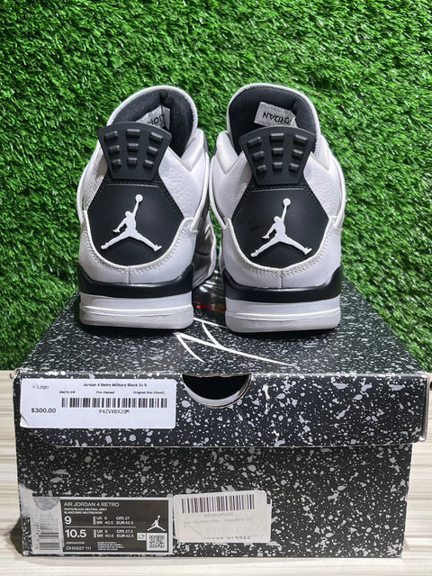 Jordan 4 Retro Military Black Sz 9