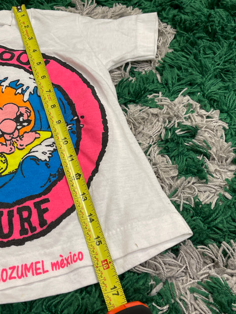 Vintage Surf Cartoons Caribe Caribbean White Kids Shirt
