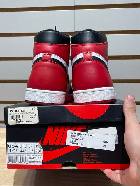 Jordan 1 Retro Black Toe (2016) Sz 10.5