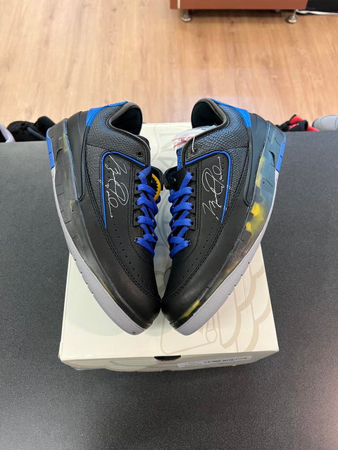 Jordan 2 Retro Low SP Off-White Black Blue Sz 9