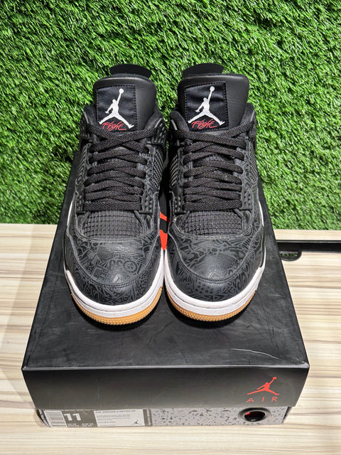 Jordan 4 Retro Laser Black Gum Sz 11