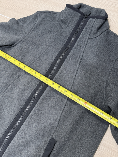 Lululemon Its Fleecing Cold Zip Up Heathered Grey/Black Sweater Jacket Sz 8