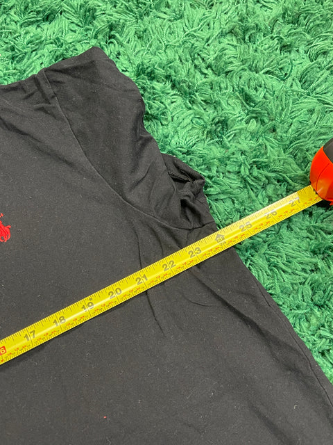 Polo Ralph Lauren Black V-Neck Shirt Red Pony