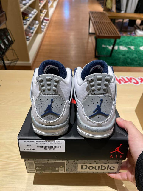 Jordan 4 Retro Midnight Navy (GS) Sz 4Y/5.5W