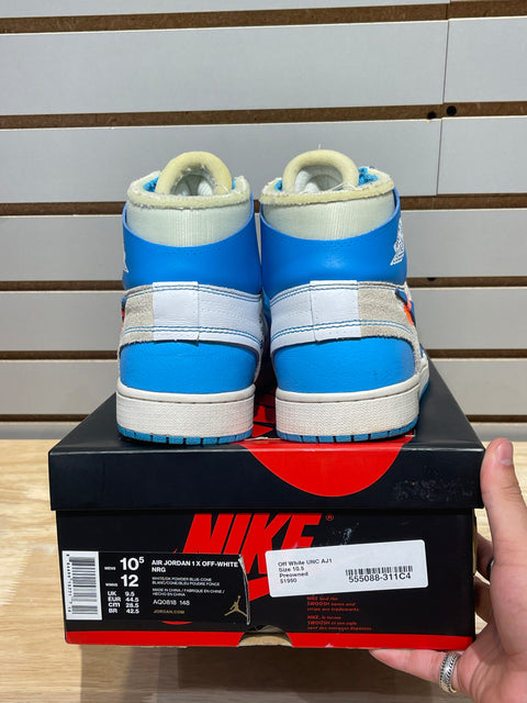 Jordan 1 Retro High Off-White University Blue Sz 10.5