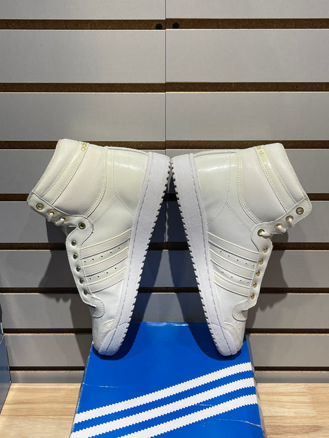Adidas Top Ten Hi - Patent Leather White & Gold Art Sz 9.5