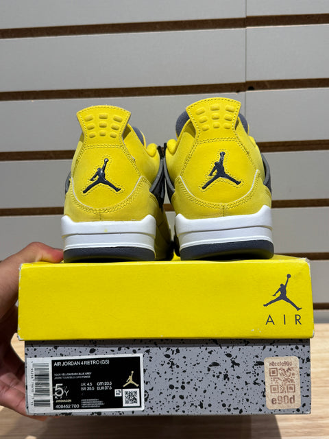 Jordan 4 Retro Lightning (2021) (GS) Sz 5Y