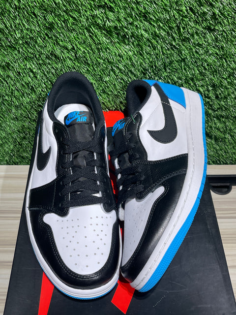 Jordan 1 Retro Low OG Black Dark Powder Blue Sz 11M