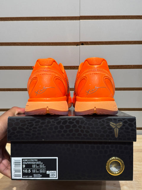 Nike Kobe 6 Protro Total Orange Sz 9