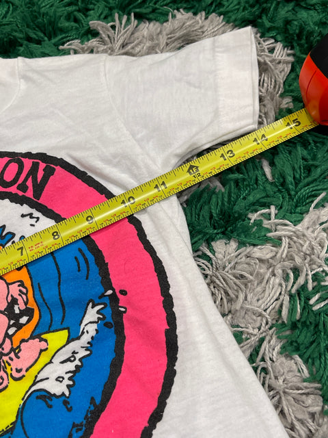 Vintage Surf Cartoons Caribe Caribbean White Kids Shirt