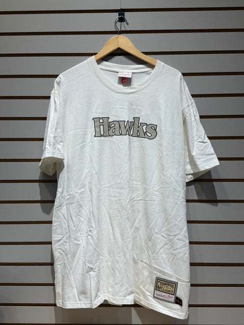Mitchell & Ness Men's Nba Atlanta Hawks Short Sleeve T-shirt Cream Sz XXXL