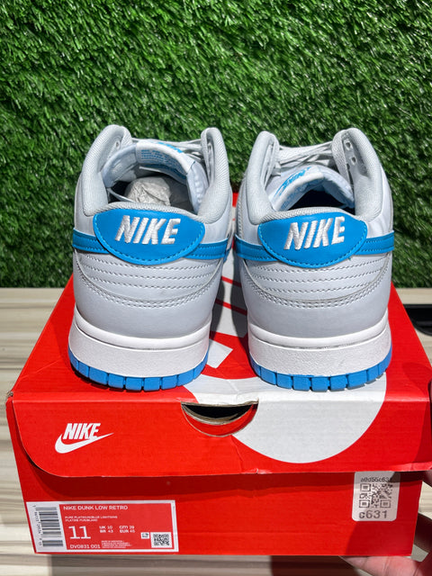 Nike Dunk Low Retro Pure Platinum Blue Lightning Sz 11M