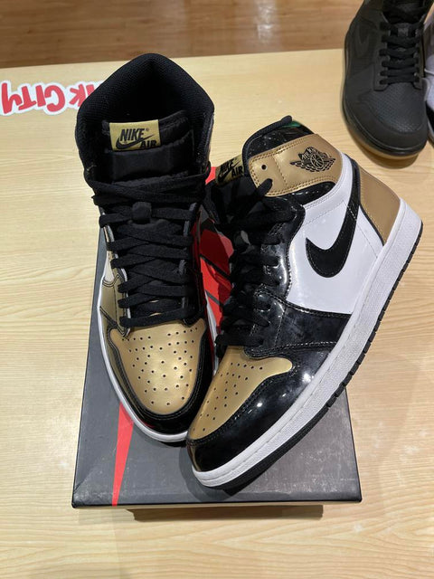 Jordan 1 Retro High NRG Patent Gold Toe Sz 12