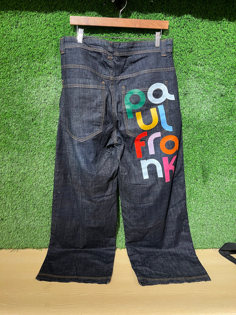 Vintage Y2K Paul Frank Wide Leg Denim Pants Sz 32