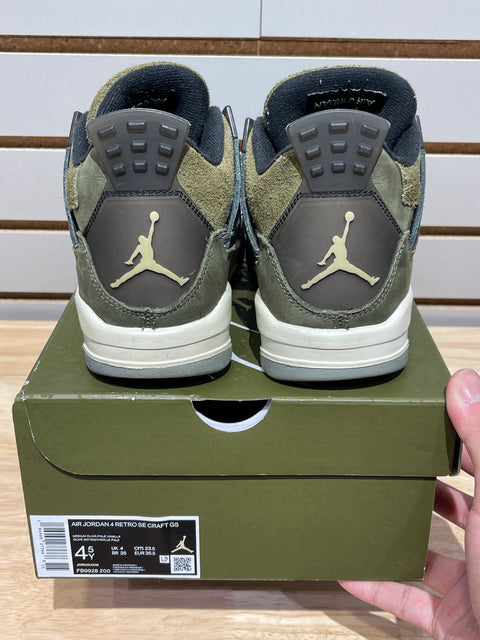 Jordan 4 Retro SE Craft Medium Olive (GS) Sz 4.5Y